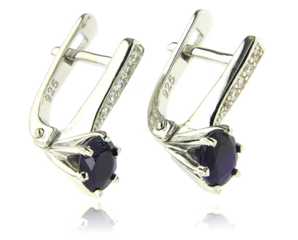 Beautiful Blue Sapphire (diffused) earrings set in fine sterling 925 silver