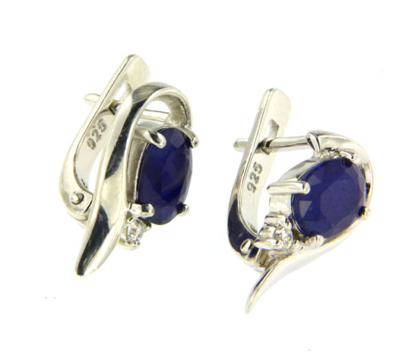 Beautiful Blue Sapphire (diffused) earrings set in fine sterling 925 silver