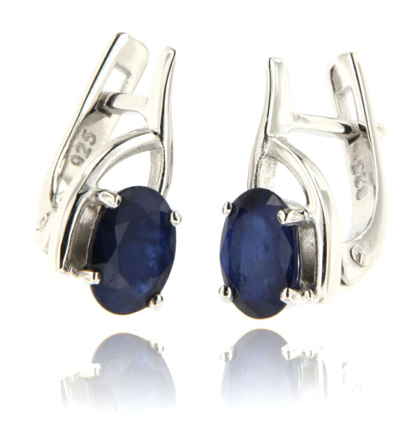 Beautiful Blue Sapphire (diffused) earrings set in fine sterling 925 silver