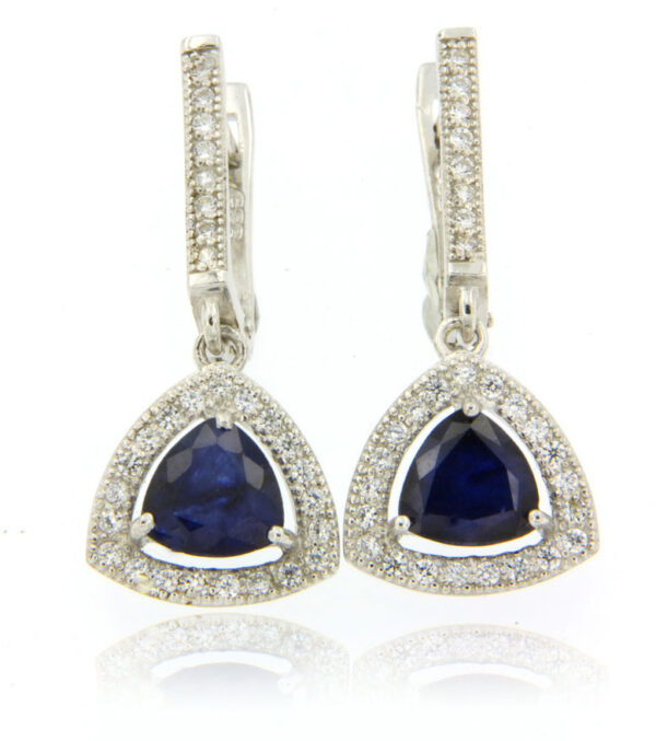 Beautiful Blue Sapphire (diffused) earrings set in fine sterling 925 silver