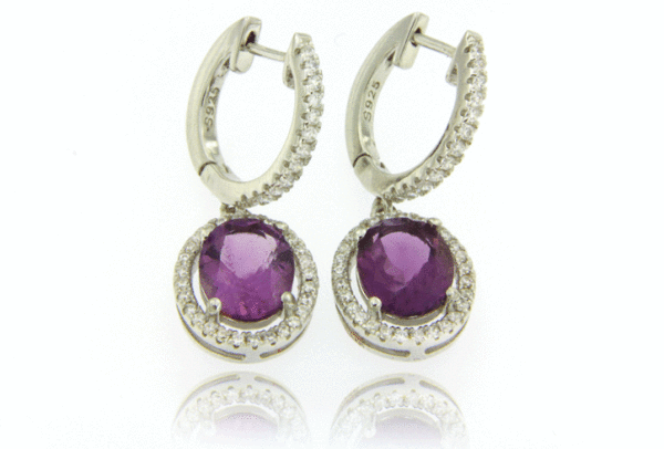 A pair of quality Amethyst earrings made in fine sterling 925 silver