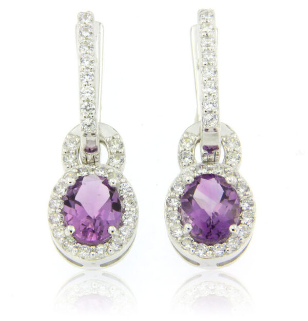 Amethyst CZ Earrings