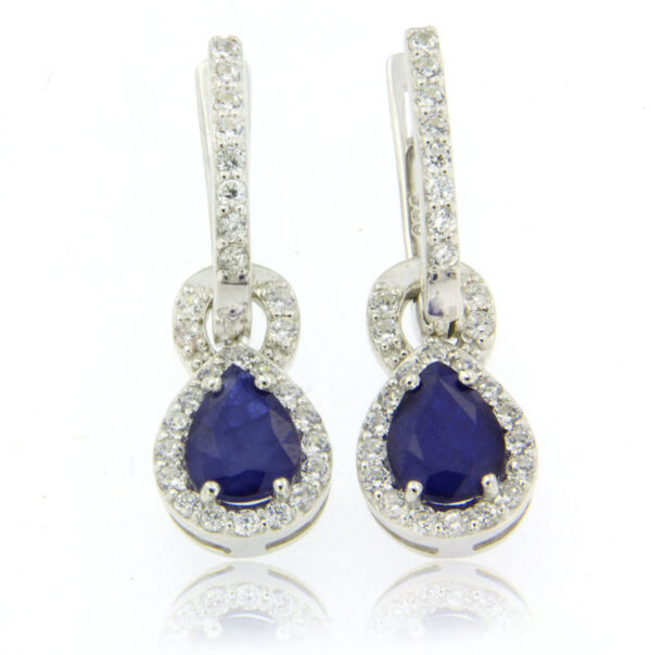 Beautiful Blue Sapphire (diffused) earrings set in fine sterling 925 silver