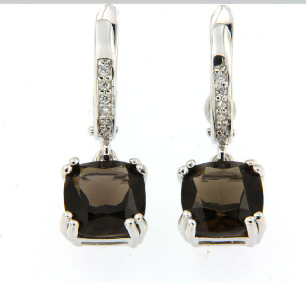 Smoky Topaz earrings set in fine sterling 925 silver