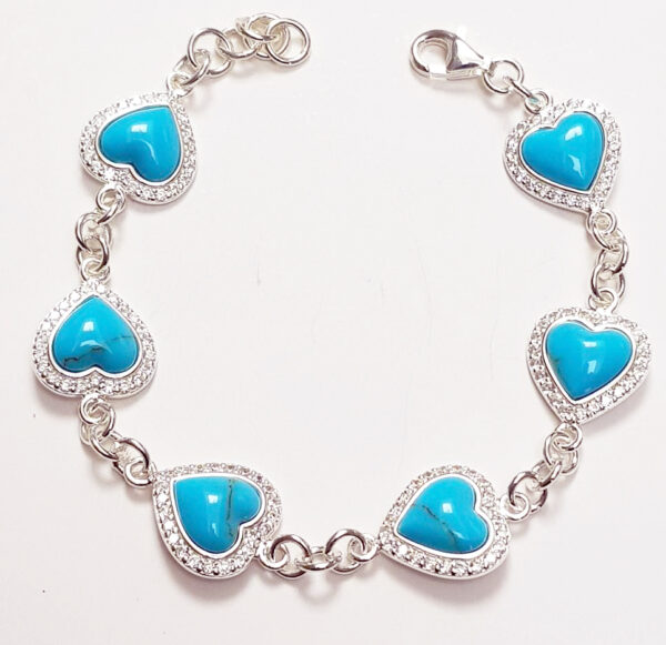 Genuine Arizona Turquoise Heart Bracelet.