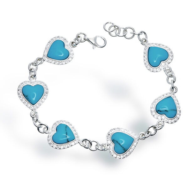 Genuine Arizona Turquoise Heart Bracelet.