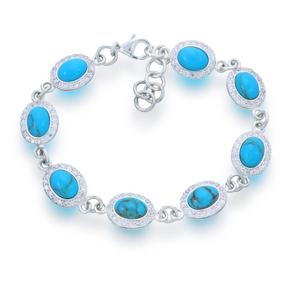 Turquoise Oval CZ Bracelet