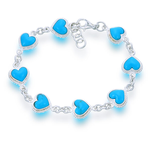 Genuine Arizona Turquoise Heart Bracelet