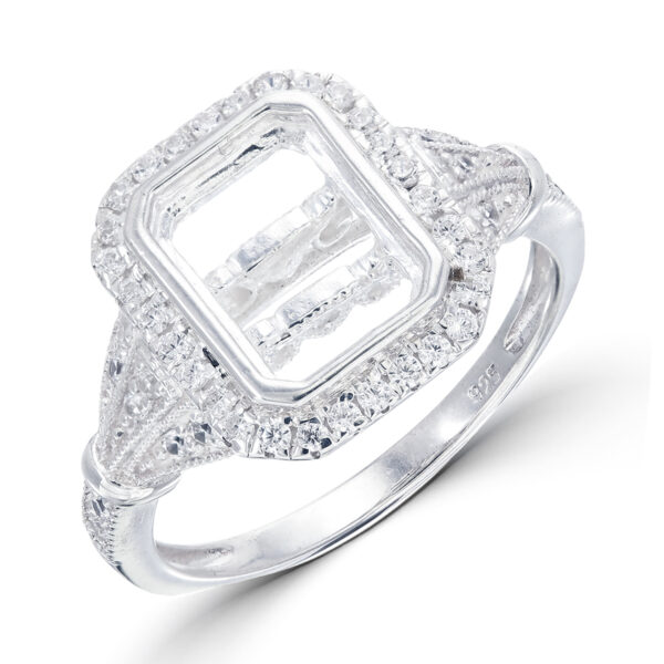 Emerald Cut Bezel Ring Setting