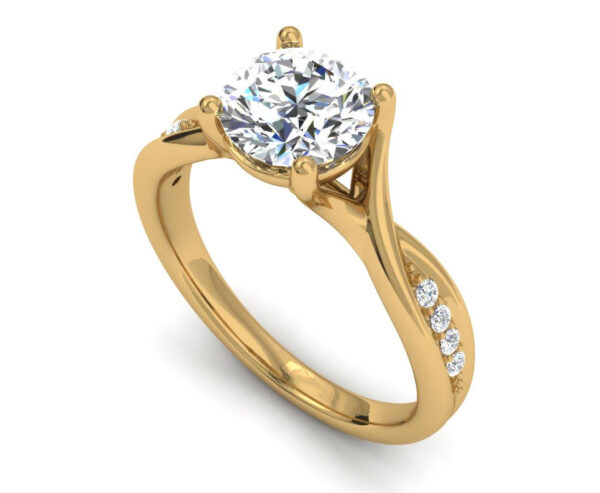 Ring Round Prong Setting Gold