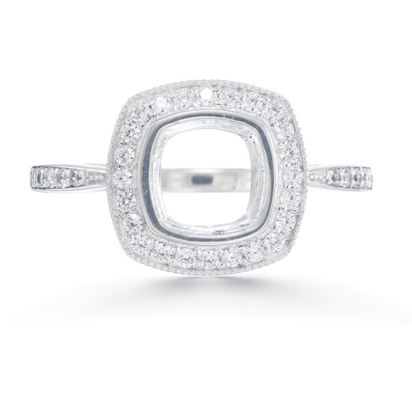 Cushion Cut Bezel Ring Setting