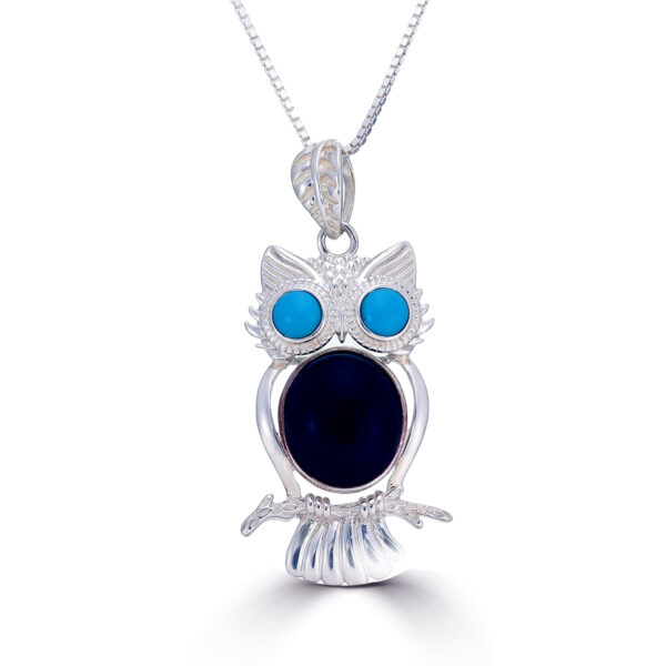 Black Onyx Owl Pendant