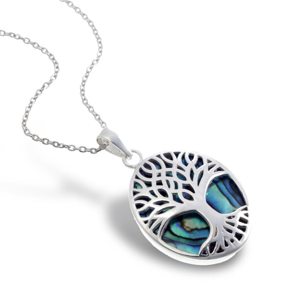 Tree of Life Locket with Abalone shell Mother of Pearl or Black Onyx.