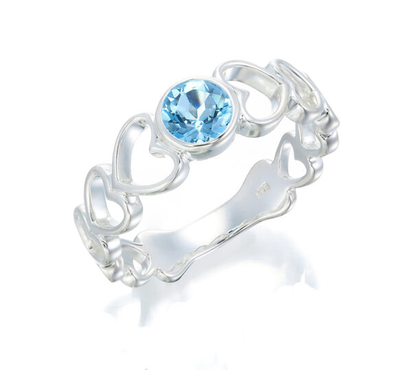 Blue Topaz Heart Ring