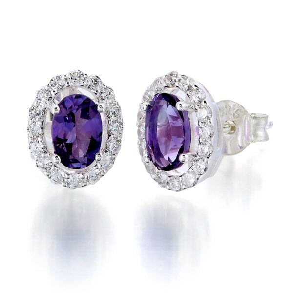 Amethyst Oval Studs