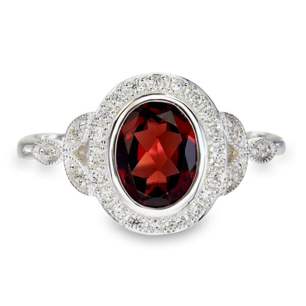 Garnet CZ Ring