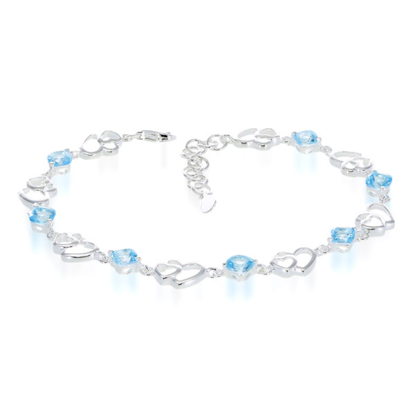 Blue Topaz Heart Bracelet