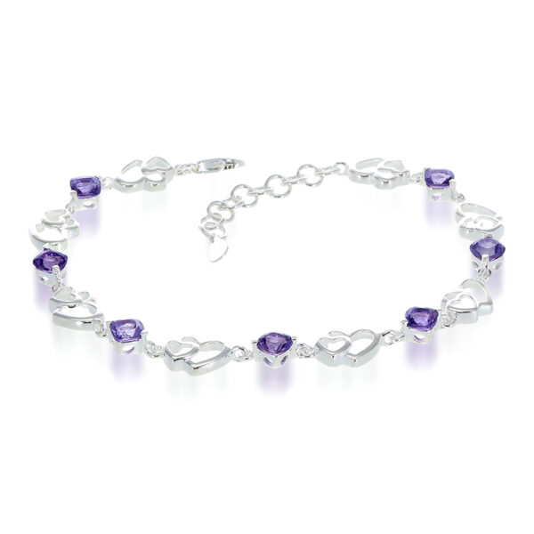 Amethyst Heart Bracelet