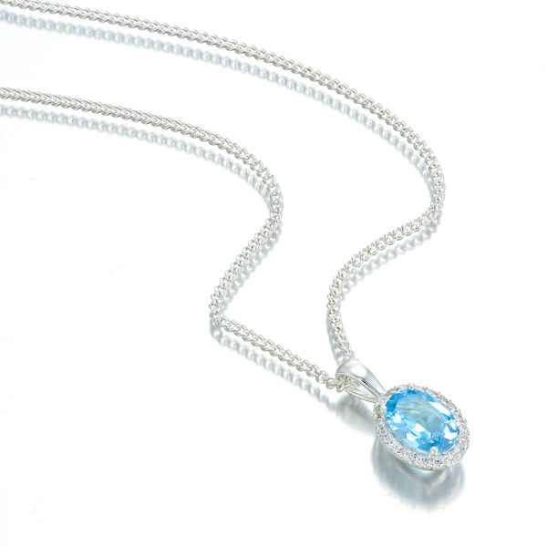 Blue Topaz Oval Pendant