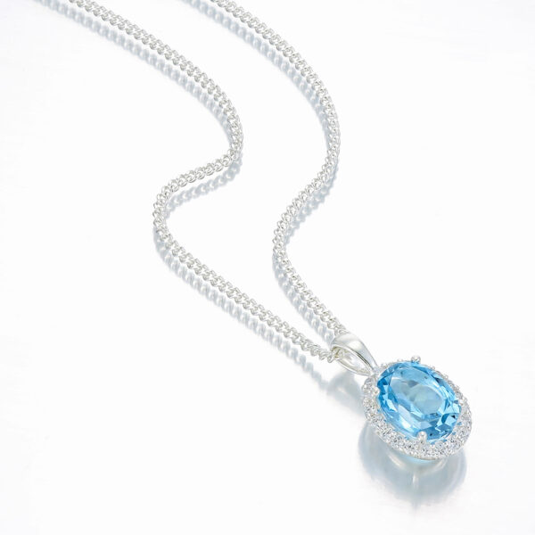 Blue Topaz Oval Pendant