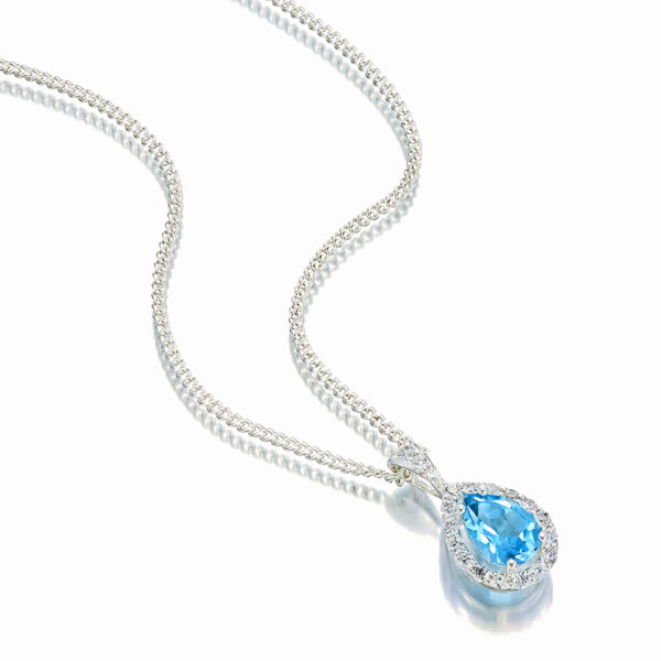 Blue Topaz Pear Pendant