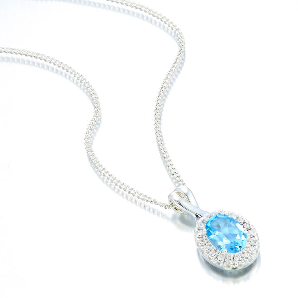 Blue Topaz Oval Pendant