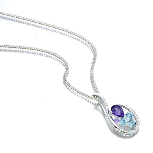 Blue Topaz and Amethyst Pendant