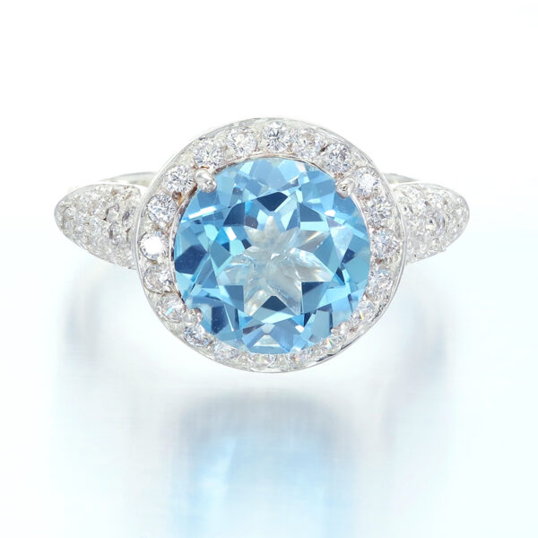 Blue Topaz Round Ring