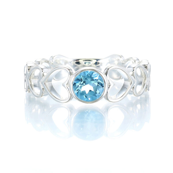 Blue Topaz Heart Ring