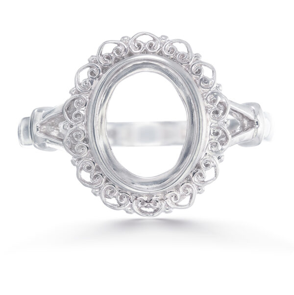 Filigree Ring Setting 10×8 mm