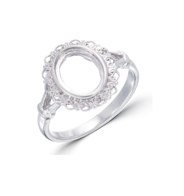 Filigree Ring Setting 10x8 mm