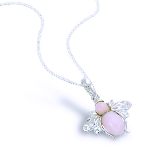 Bee Pendant Setting Pink Opal