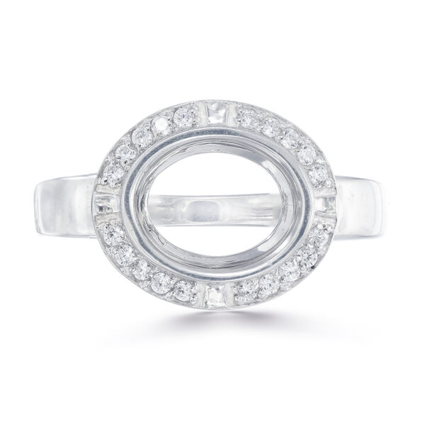 Oval Ring Setting CZ 10x8 mm