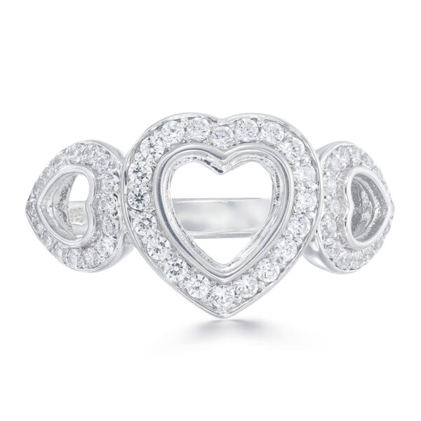 Triple Heart CZ Ring Setting