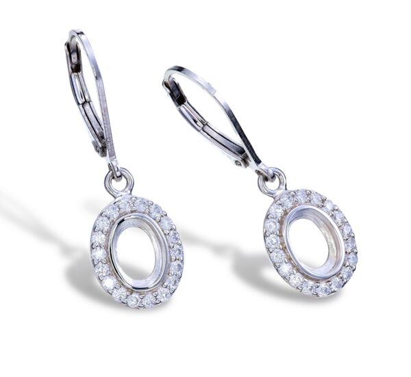 Oval CZ Earring Setting