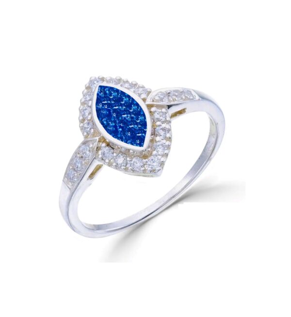 Marquise CZ Ring Setting blue ashes resin