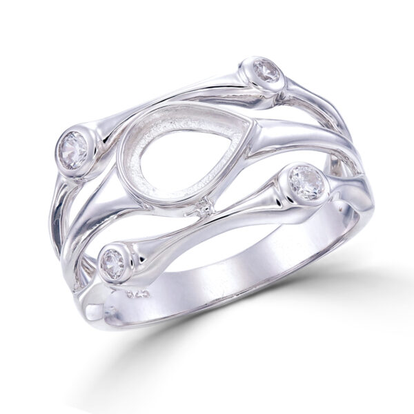 Pear ring setting with CZ