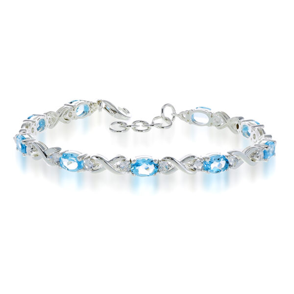 Blue topaz CZ bracelet figure 8 links