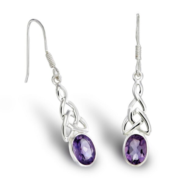 Celtic Amethyst Earrings 7mm