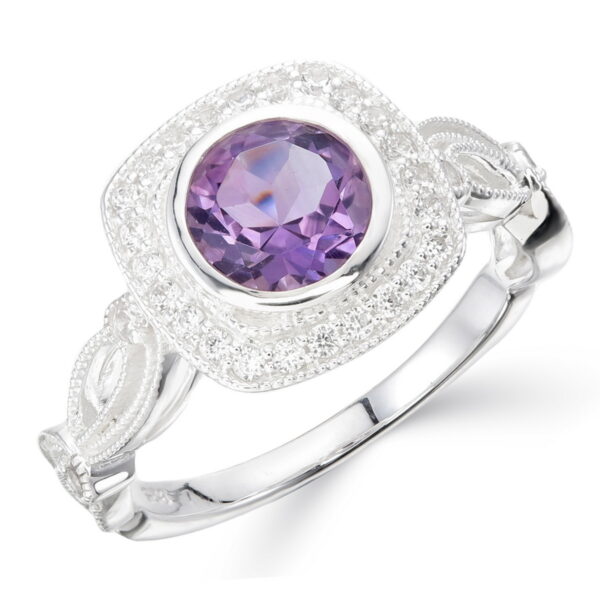 Amethyst CZ Ring