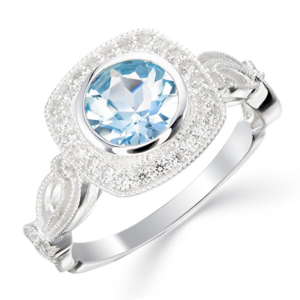 Blue Topaz CZ Ring