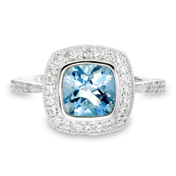 Blue Topaz CZ Ring