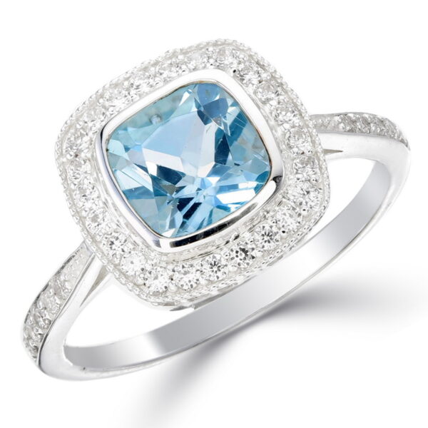 Blue Topaz CZ Ring