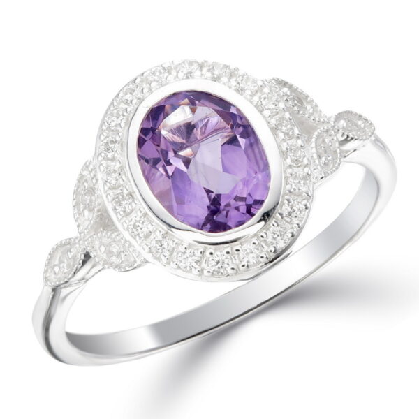 Amethyst CZ Ring