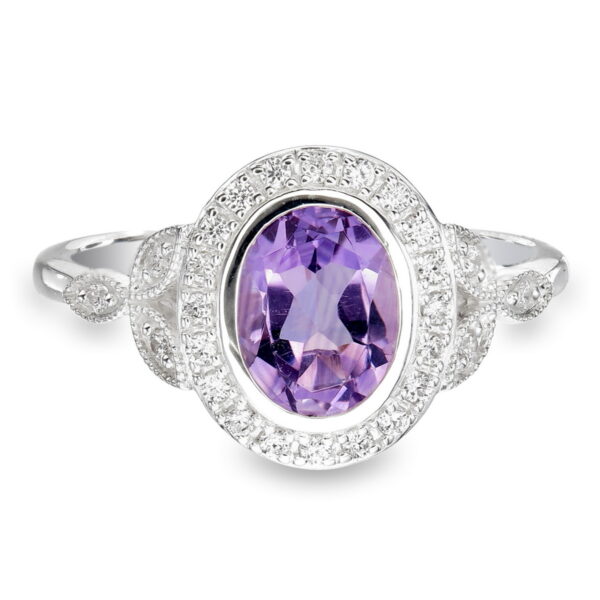 Amethyst CZ Ring