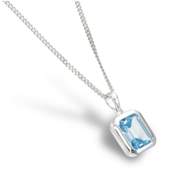 Blue Topaz Rectangle Pendant