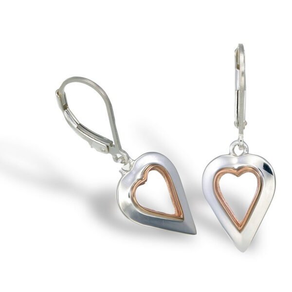 925 and 14K Heart Earring