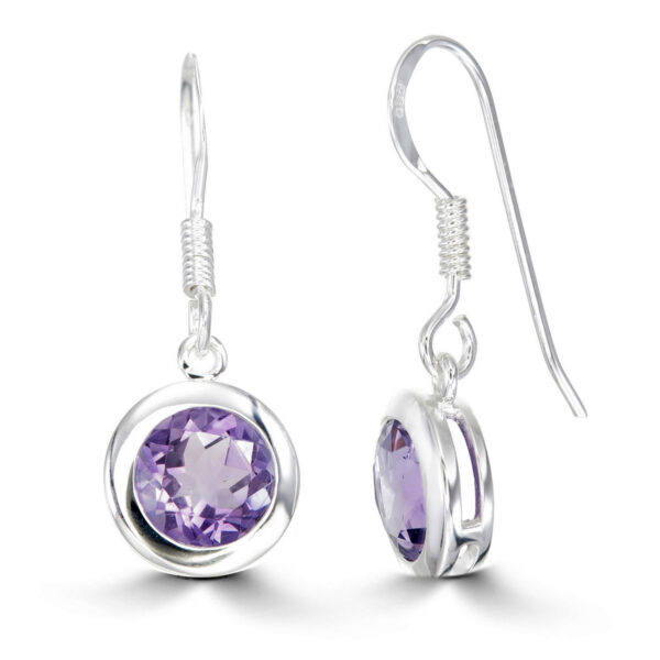 Amethyst Round Earring