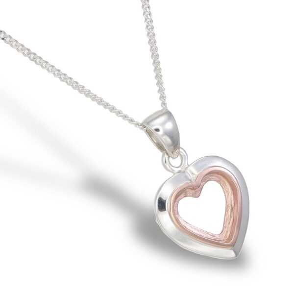 925 and 14K Heart Pendant