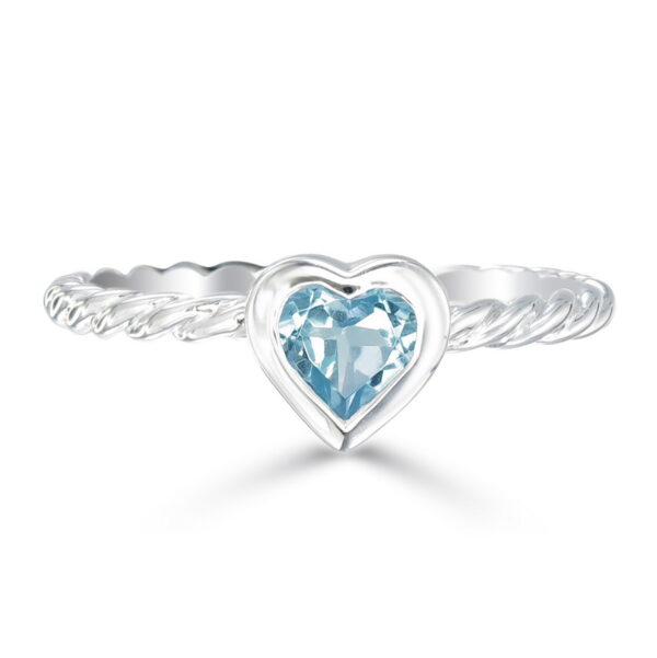 Blue Topaz Heart Ring